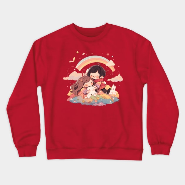 girl and boy Crewneck Sweatshirt by Pinnancy